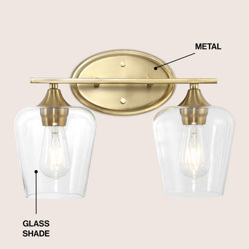 Jayne Iron/Glass Cottage Rustic LED Vanity Light